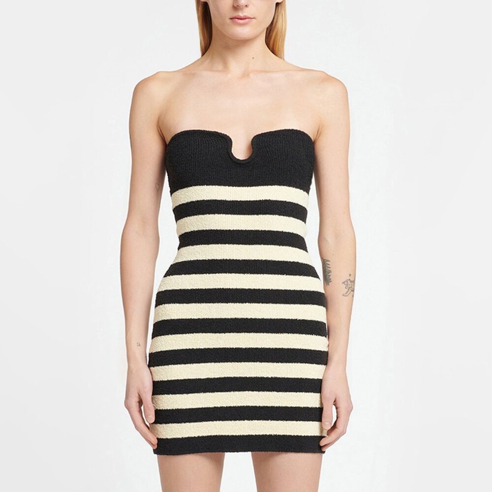 NANUSHKA Masato striped terry-cloth minidress